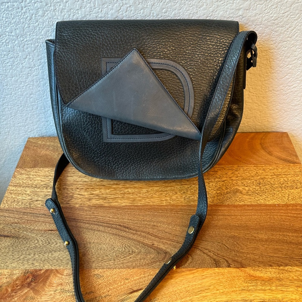 DELVAUX Navy Leather Handbag
